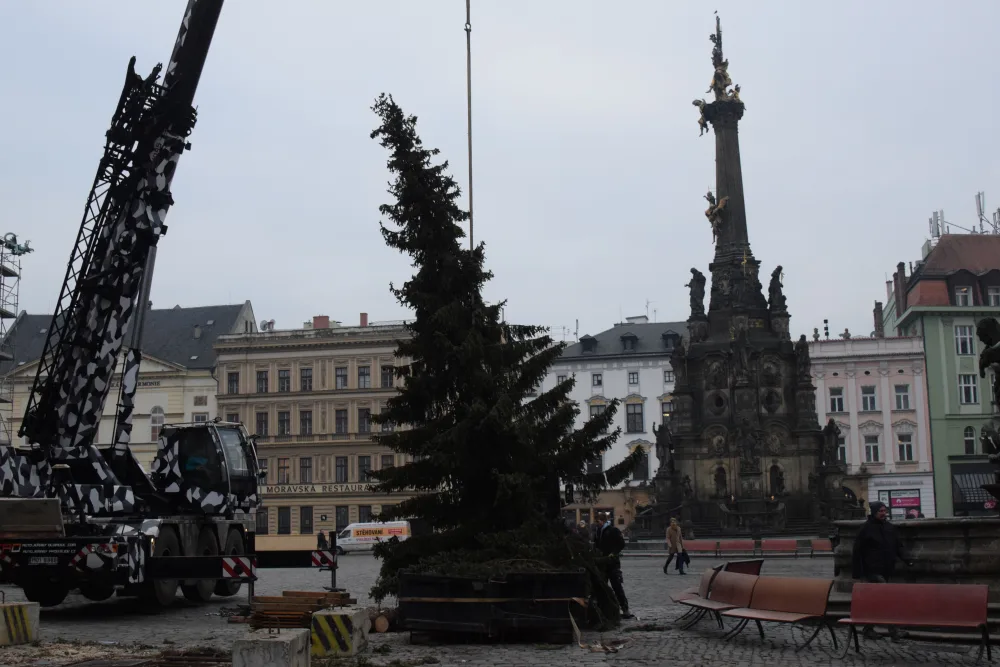FOTO: Vánočnímu stromku v Olomouci už odzvonilo