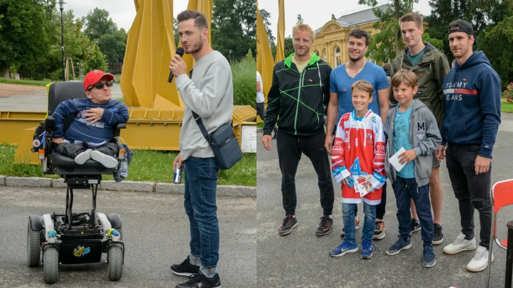 FOTO: Štafety na vozíku se účastnili hokejisté i zpěváci. Plánuje se už další zajímavá akce(1)