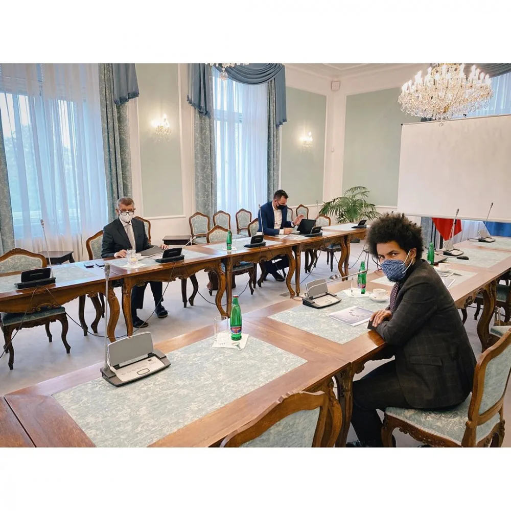 Dominik Feri na jednání s Andrejem Babišem