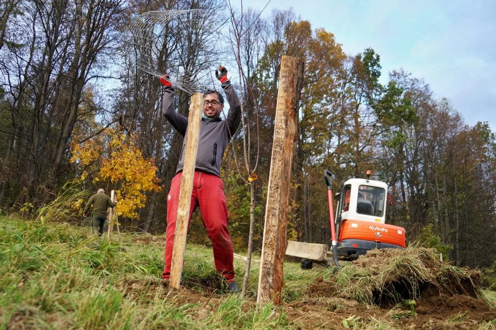Jeseničtí obyvatelé vysadili ovocný sad, sloužit má mimo jiné ke vzdělávání dětí