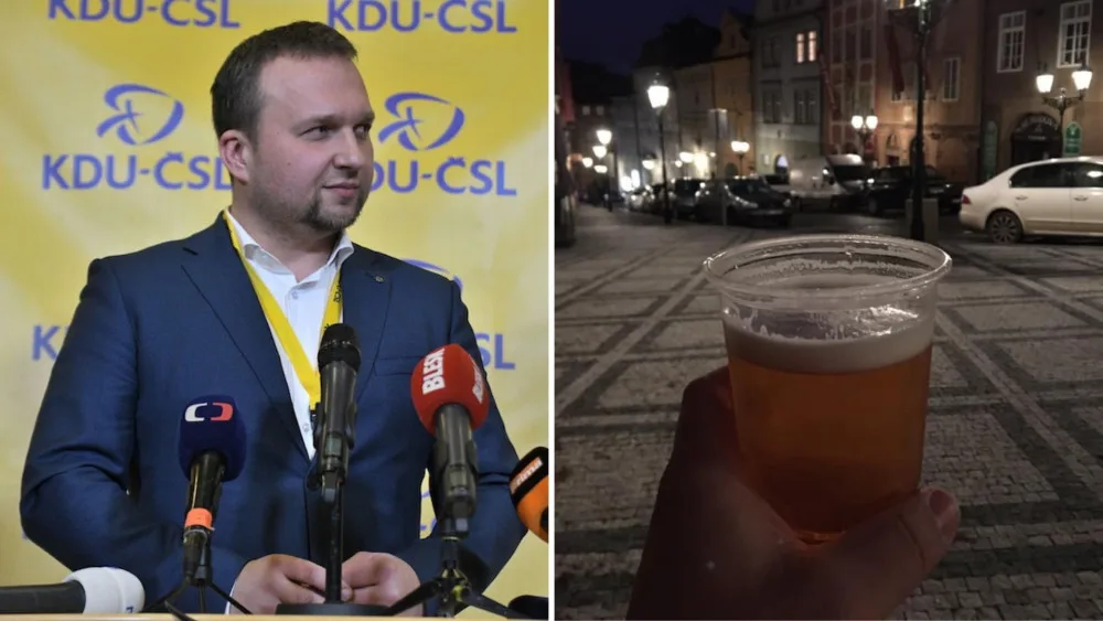 Poslanec Marian Jurečka pil pivo na veřejnosti a fotkou se pochlubil na sociálních sítích. Porušení opatření si neuvědomil