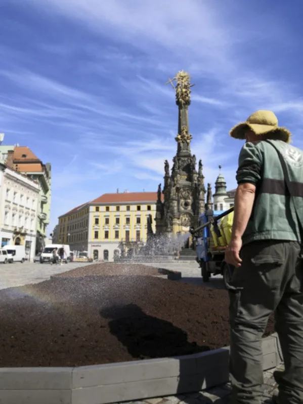 Květinová výzdoba na olomouckém Horním náměstí