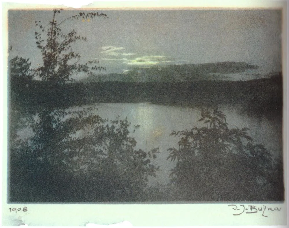 Nokturno. Barevný gumotisk, V. J. Bufka 1908, Moravská galerie v Brně, převzato z publikace Antonína Dufka v Torstu.