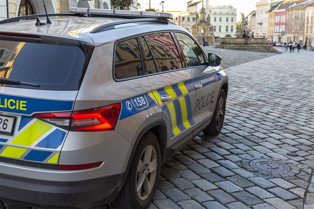 Policejní hlídka v centru Olomouce - ilustrační foto