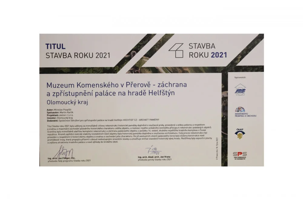 Rekonstrukce hradu Helfštýna je Stavbou roku. Stála více než 90 milionů