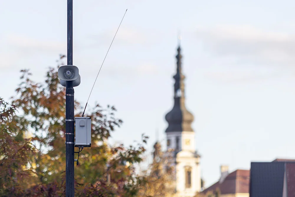 Akustická jednotka varovného a informačního systému v Olomouci