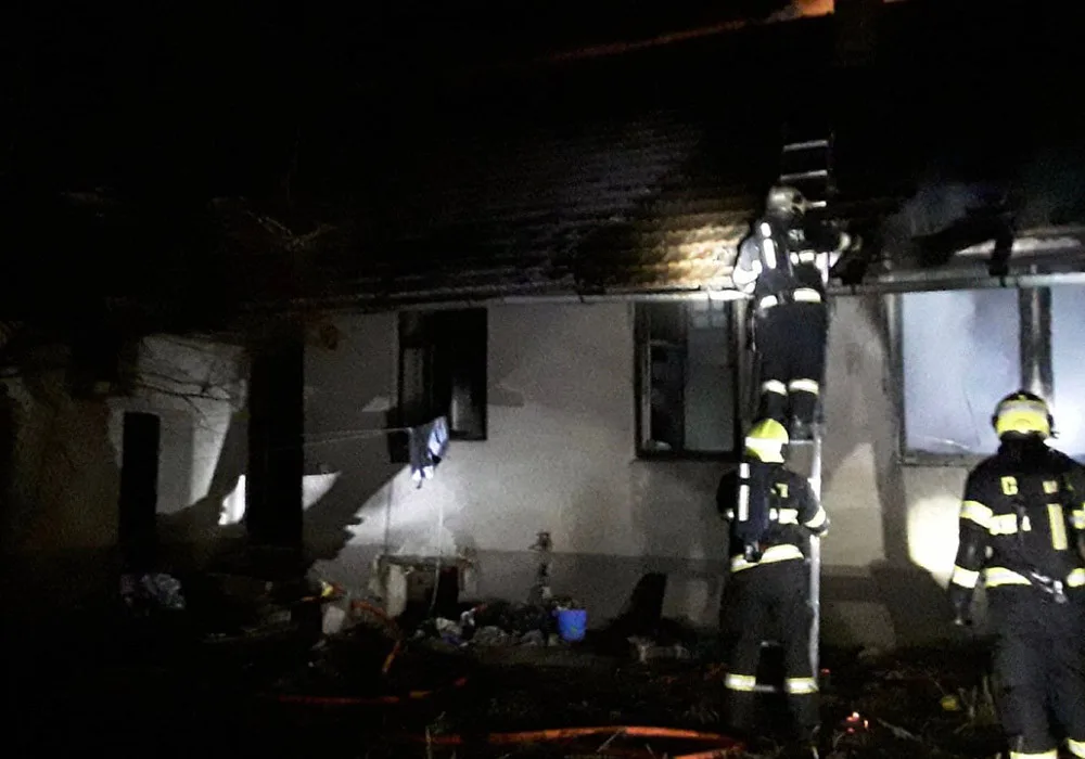 Požár domu v prostějovské místní části Vrahovice