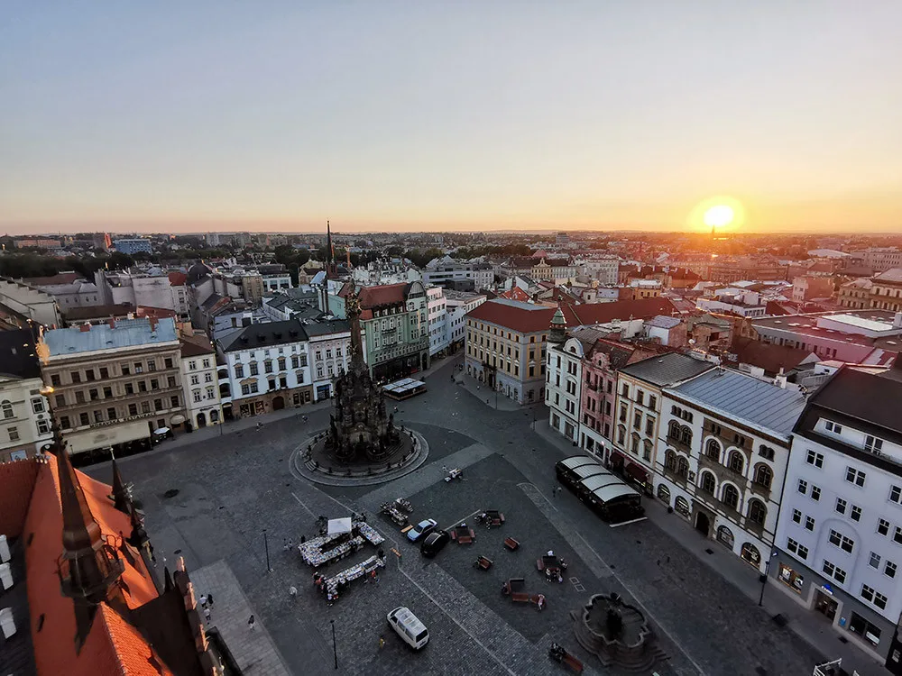 Výhled z olomoucké radniční věže