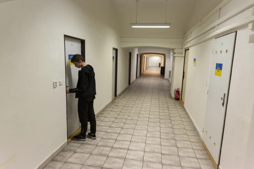 Krajské asistenční centrum pomoci pro Ukrajinu v Olomouci v budově Hanáckých kasáren