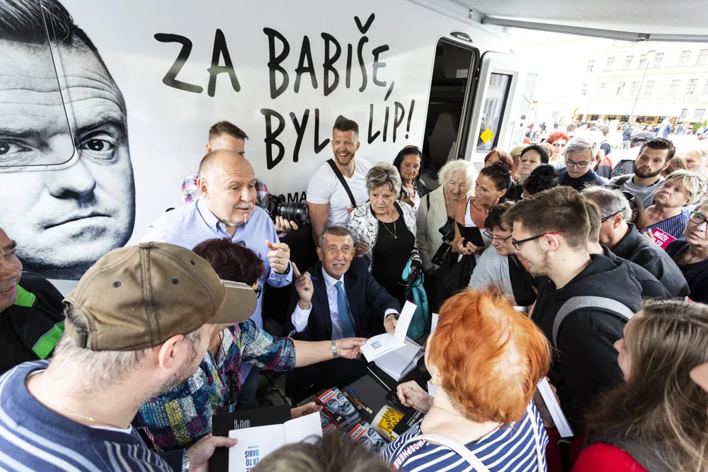 Andrej Babiš na Horním náměstí v Olomouci