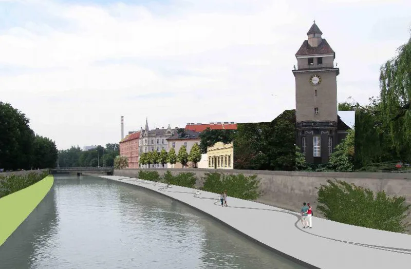 Vizualizace pohledu z ulice Nábřeží na most Komenského