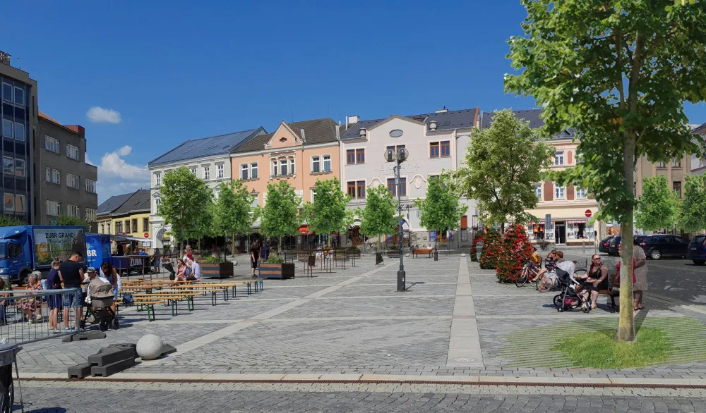 Současná vedra nesnesitelně rozpalují ulice a náměstí. Přerov chce do centra dostat více zeleně