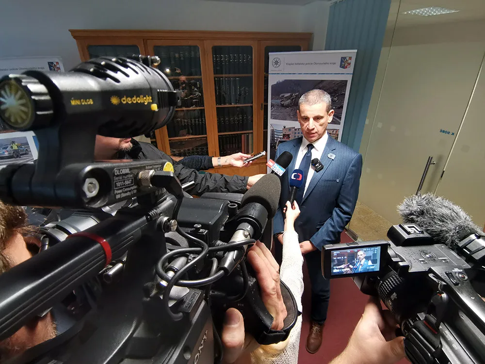 Vedoucí krajských kriminalistů Jan Lisický na tiskovém brífinku