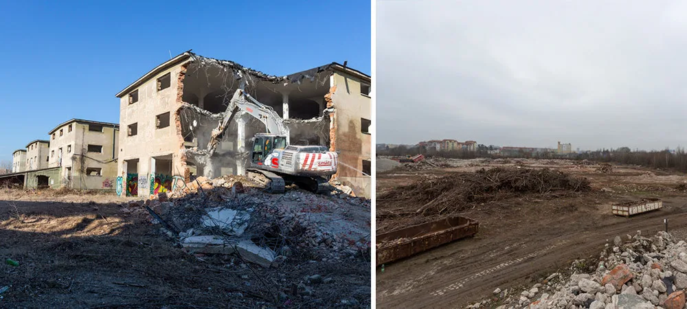 Stavby na Velkomoravské už jsou téměř minulostí. Demolice míří do finále