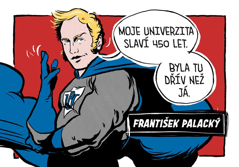 Superhrdinové Palacký a svatá Pavlína. Olomouc společně s univerzitou představila nový vizuál