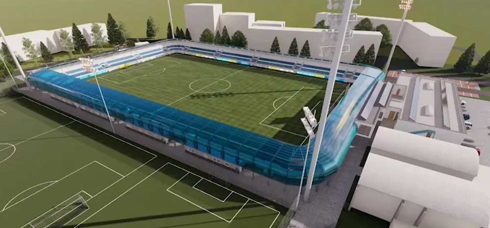 Vizualizace zmodernizovaného stadionu Za Místním nádražím v Prostějově