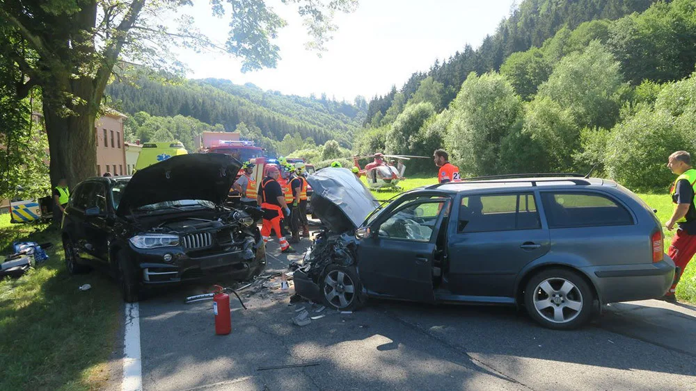 Dopravní nehoda v obci Potůčník na Šumpersku