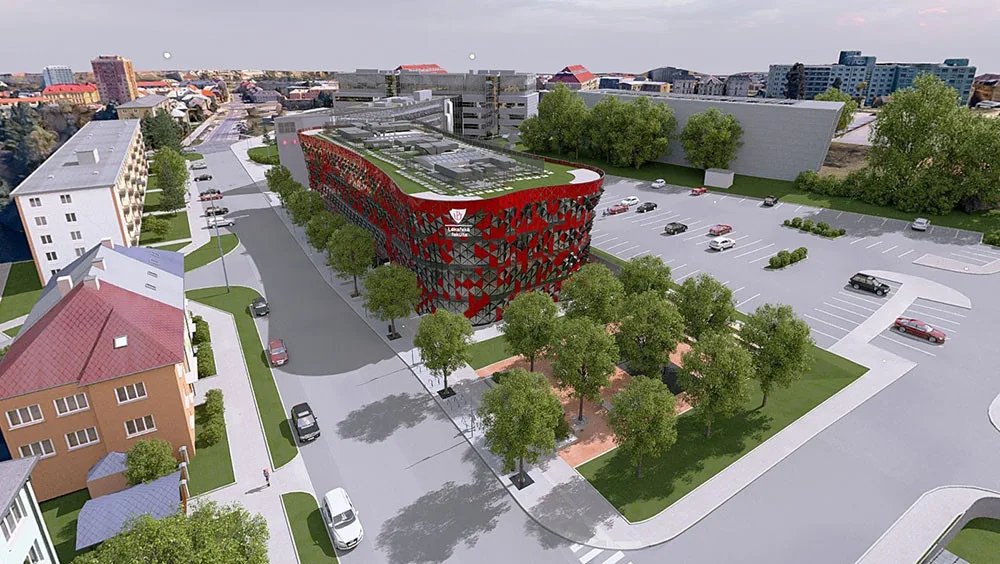 Vizualizace nové dominanty Hněvotínské ulice v Olomouci. Budova poslouží budoucím zdravotníkům.