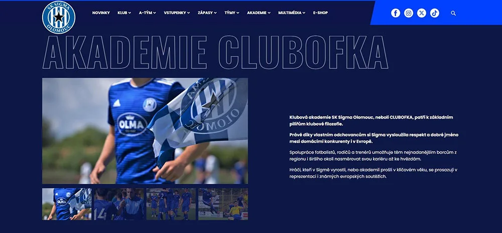Vše o Sigmě v novém: olomoucký fotbalový klub po letech zmodernizoval webové stránky