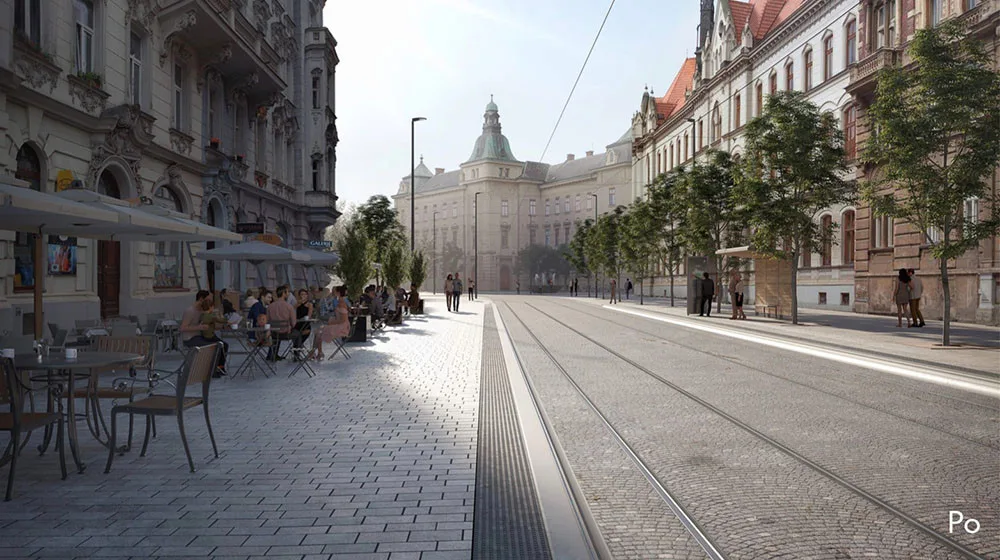 Vizualizace nové podoby ulice Palackého v Olomouci