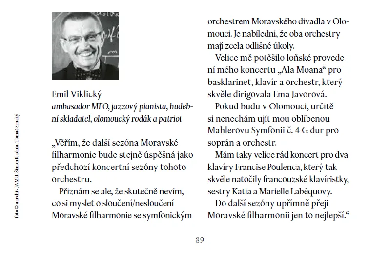 Cenzura v Moravské filharmonii? Z brožury zmizely kritické příspěvky některých ambasadorů