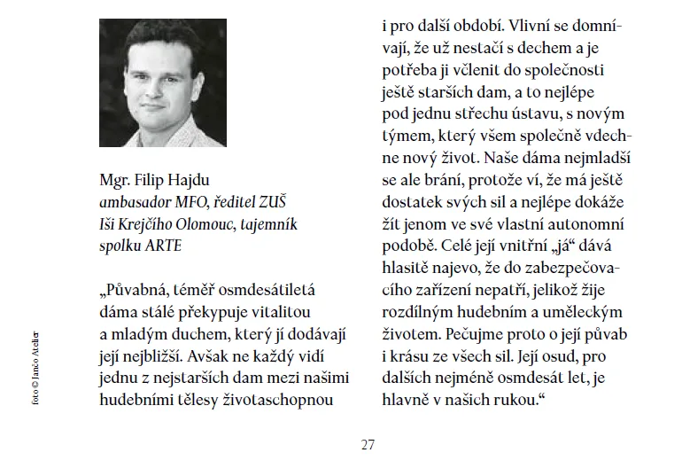 Cenzura v Moravské filharmonii? Z brožury zmizely kritické příspěvky některých ambasadorů