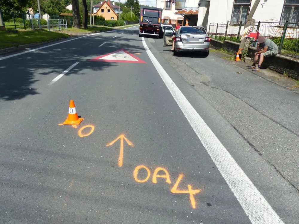 Čivava způsobila nehodu v Písečné. Řidička Octavie strhla řízení, zezadu do ní narazil kamion
