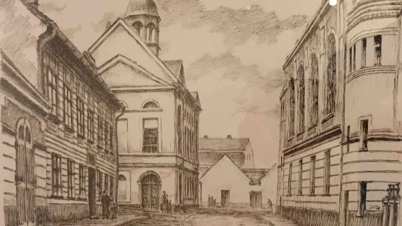 FOTOGALERIE: Kresby Zdeňka Horáka v muzeu zachycující ztracenou historii Prostějova, hlavně židovské uličky