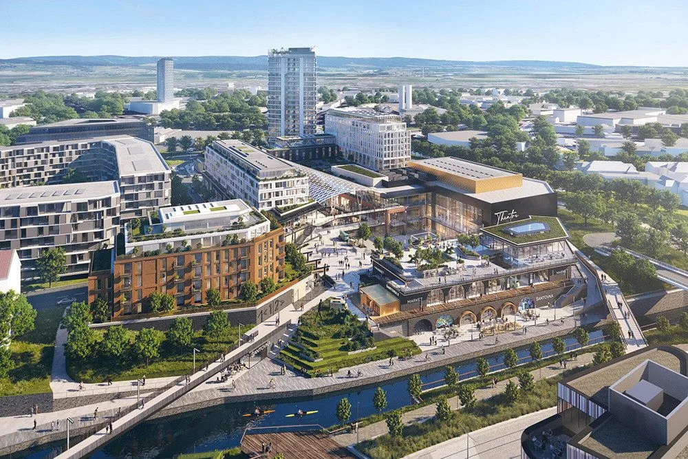 Oblast současného parkoviště u Galerie Šantovka se má proměnit, řadu let je v plánu stavba výškové budovy Šantovka Tower