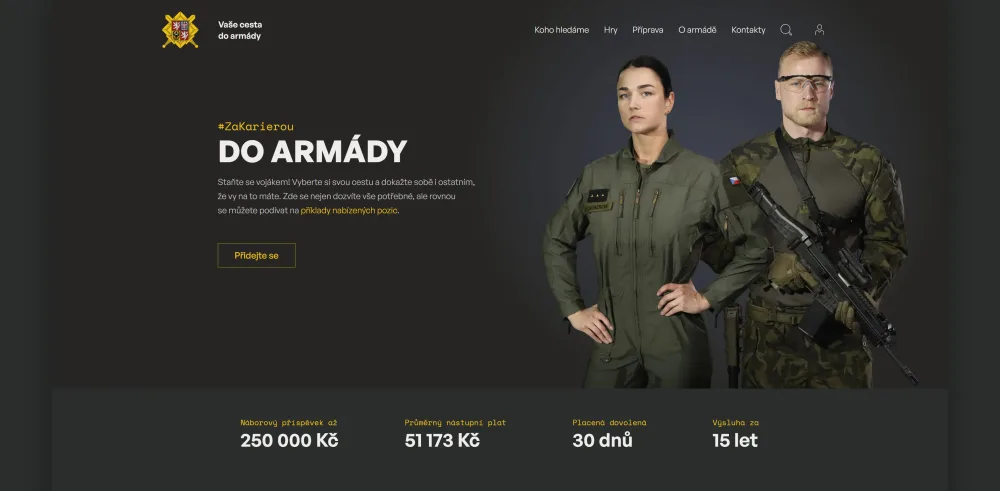 Ukázka staré verze webu