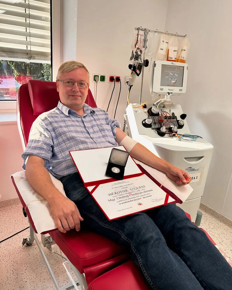 Ondřej Chotěnovský z Olomouce daruje krev a krevní složky od roku 2000