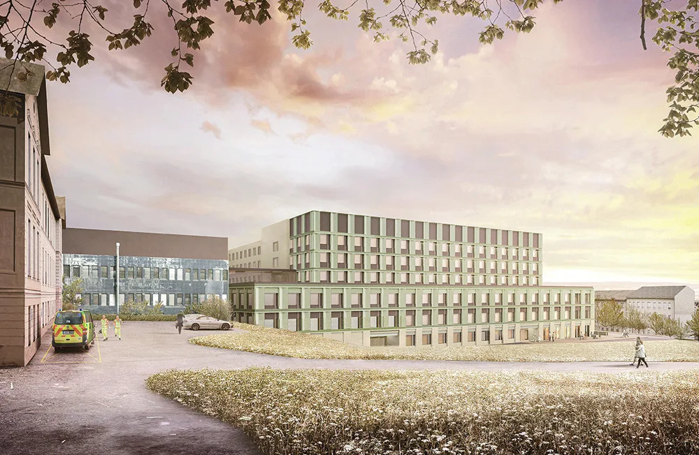 Vizualizace nového superpavilonu B ve Fakultní nemocnici Olomouc
