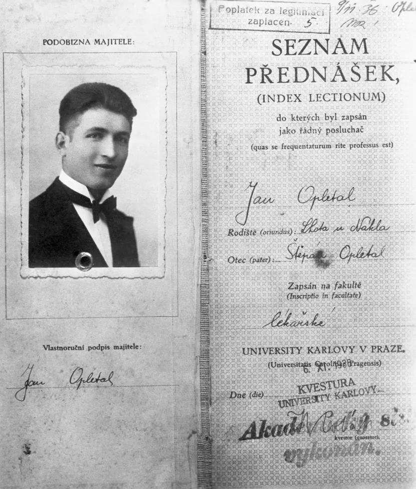 Studentský index Jana Opletala