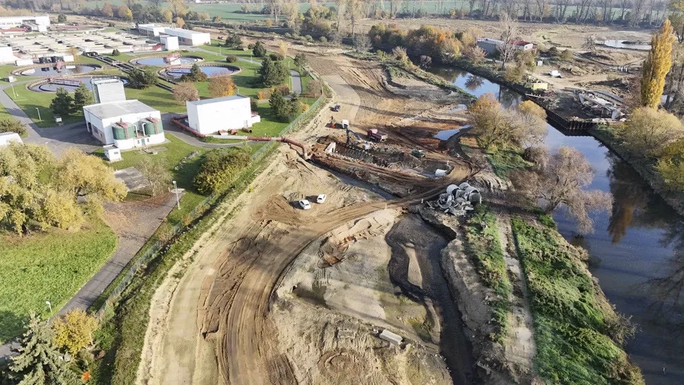 Probíhající stavba IV. A etapy protipovodňových opatření v Olomouci
