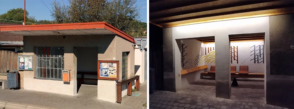Revitalizace přístřešku zastávky v olomoucké městské části Radíkov
