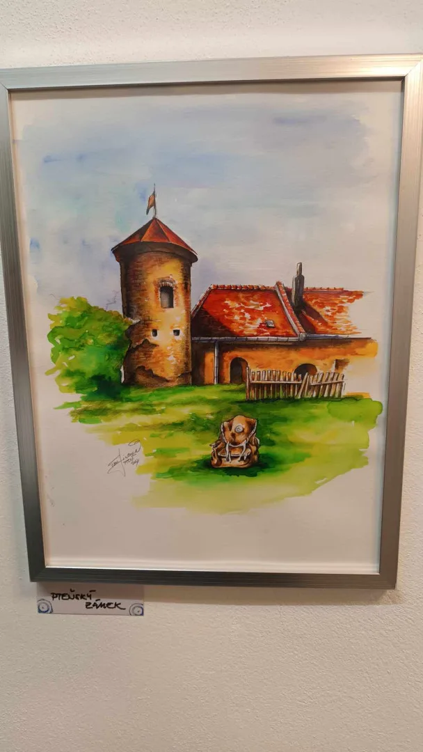 FOTO: Galerie na obecním úřadě. Výtvarník Tomáš Vincenec rozsvítil Ptení výstavou svých obrazů