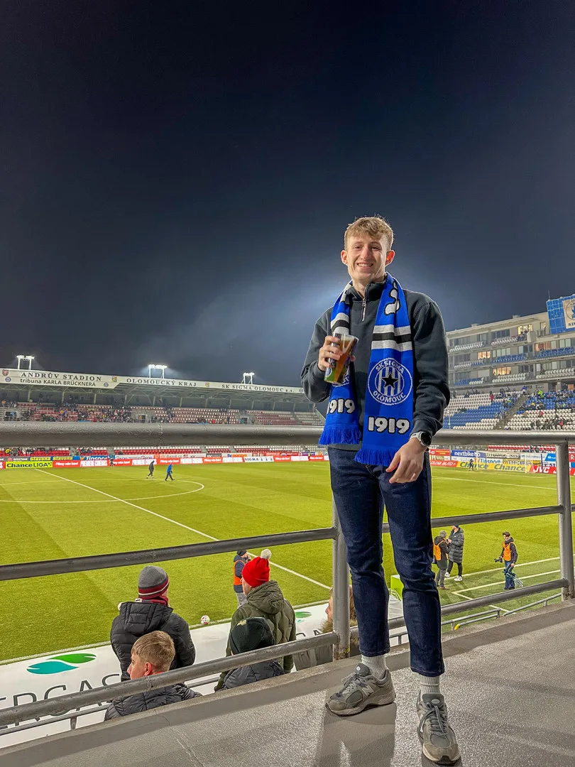 Liam Waddington na utkání Sigmy Olomouc