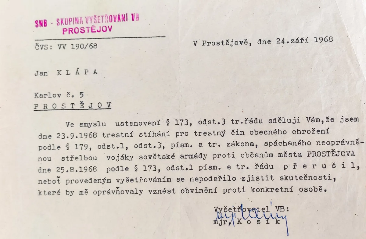 Urologové z Olomouce operovali pacienta postřeleného v roce 1968 sovětskými okupanty