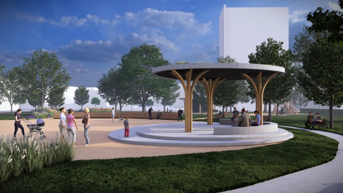 Hudební altán a kavárna se zelenou střechou. Zanedbaný park v Přerově čeká revitalizace