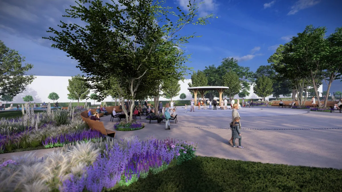 Hudební altán a kavárna se zelenou střechou. Zanedbaný park v Přerově čeká revitalizace