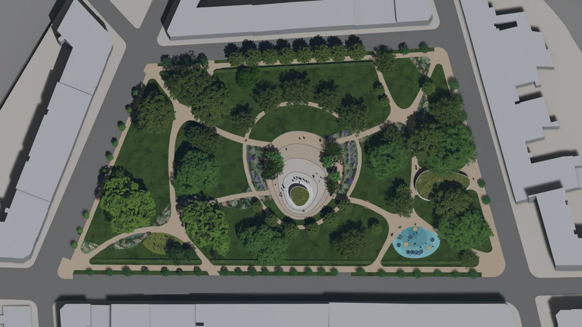 Hudební altán a kavárna se zelenou střechou. Zanedbaný park v Přerově čeká revitalizace