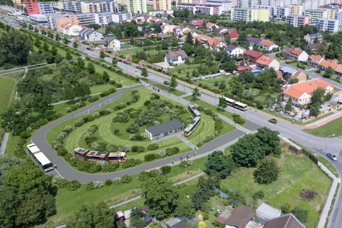 Vizualizace III. etapy tramvajové trati v olomoucké části Povel