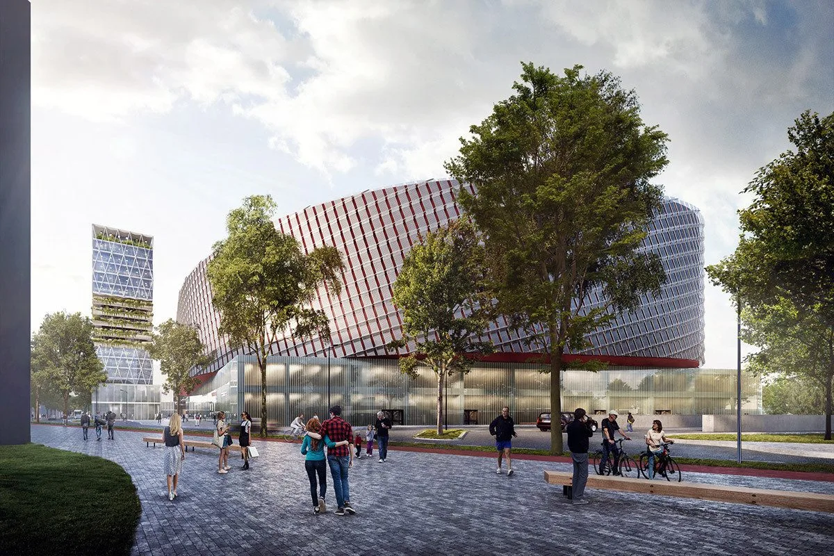 Vizualizace multifunkční haly v projektu Nová Velkomoravská v Olomouci