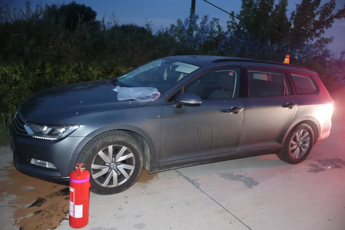 Olej na dálnici. Řidič jel rychle a prorazil vanu, D35 u Olomouce stála přes čtyři hodiny