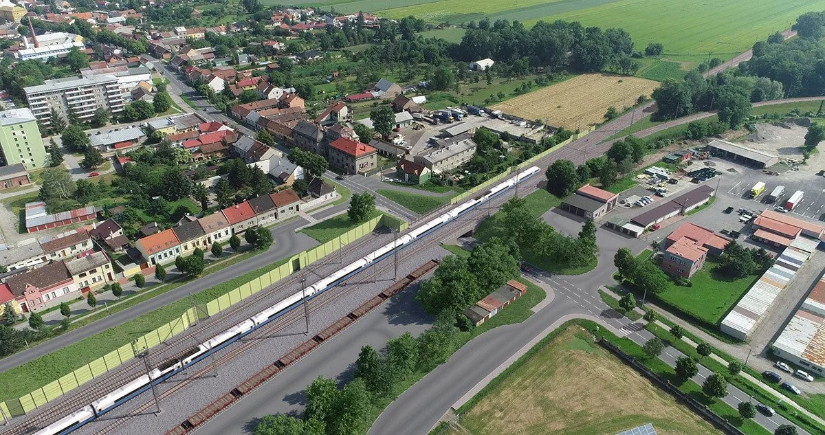 Vizualizace nové podoby trati a podjezdu v Kojetíně