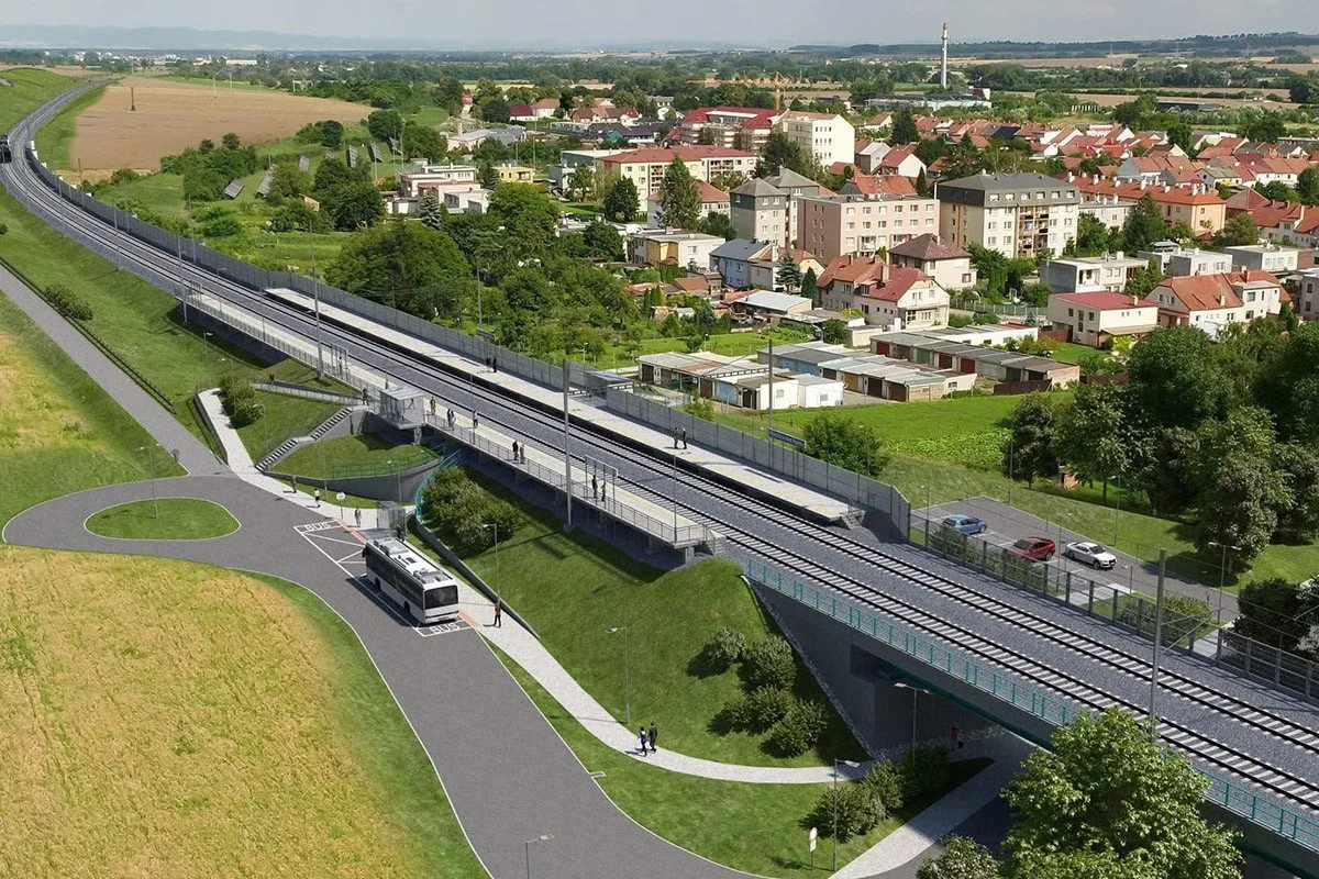 Vizualizace nové podoby trati Přerov - Nezamyslice