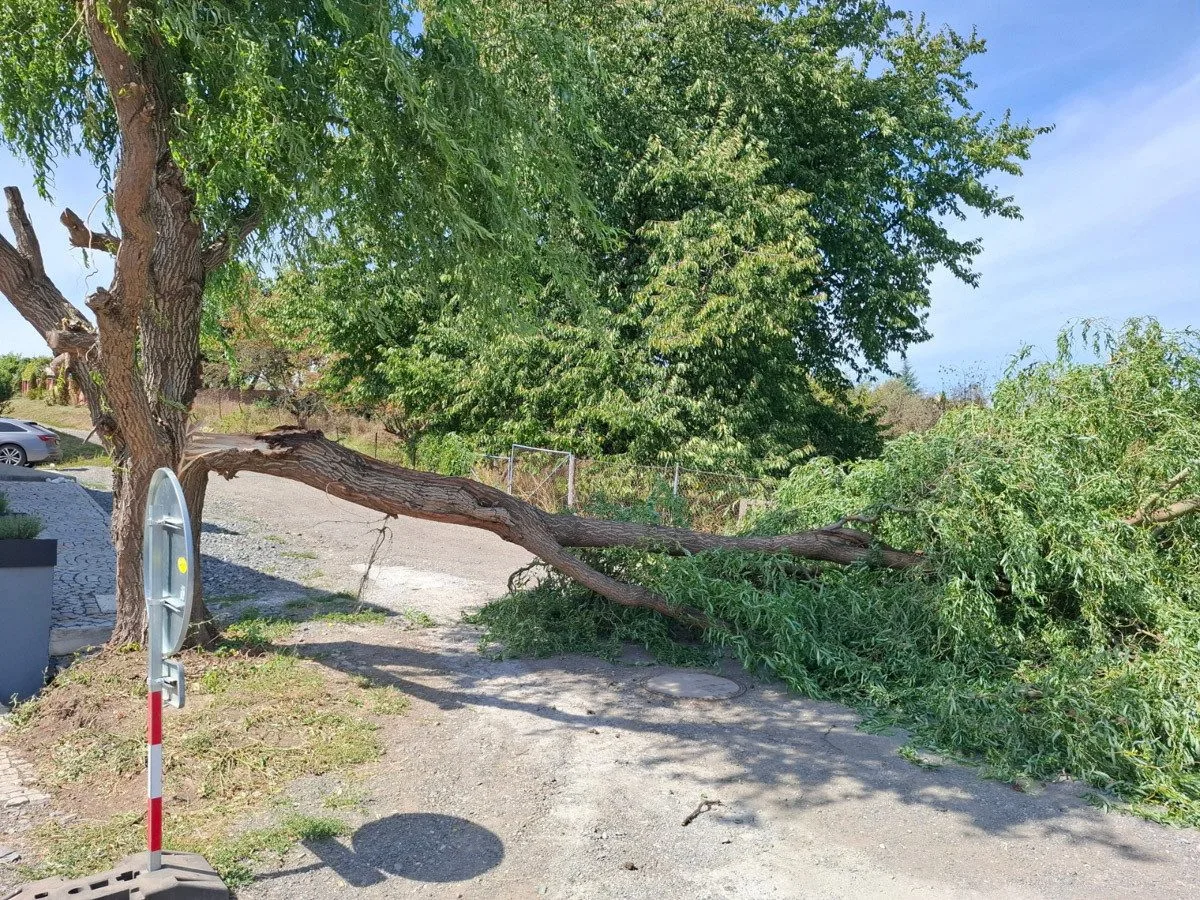Nehody na D35 i poničené střechy. Vichr udeřil v Olomouckém kraji, hasiči řeší desítky událostí