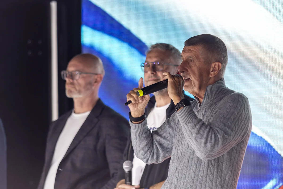 Andrej Babiš na mítinku hnutí ANO v Olomouci