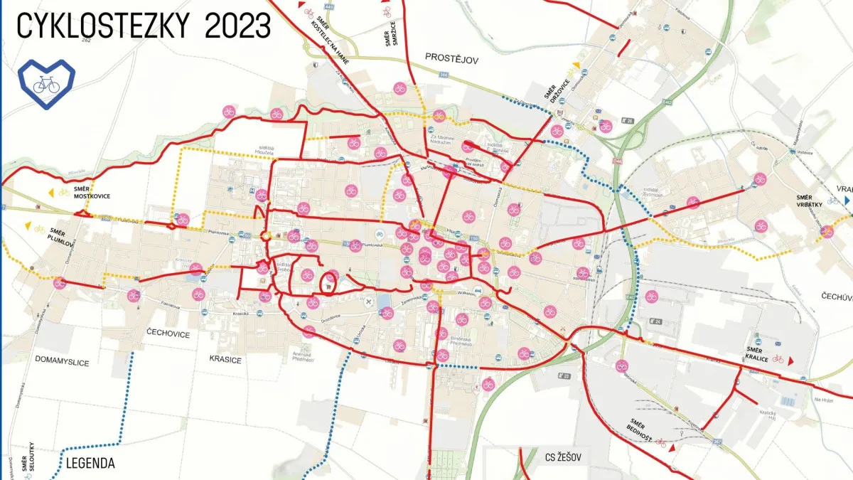 Prostějov má digitální mapu cyklostezek. Zájemci v ní najdou i praktické informace