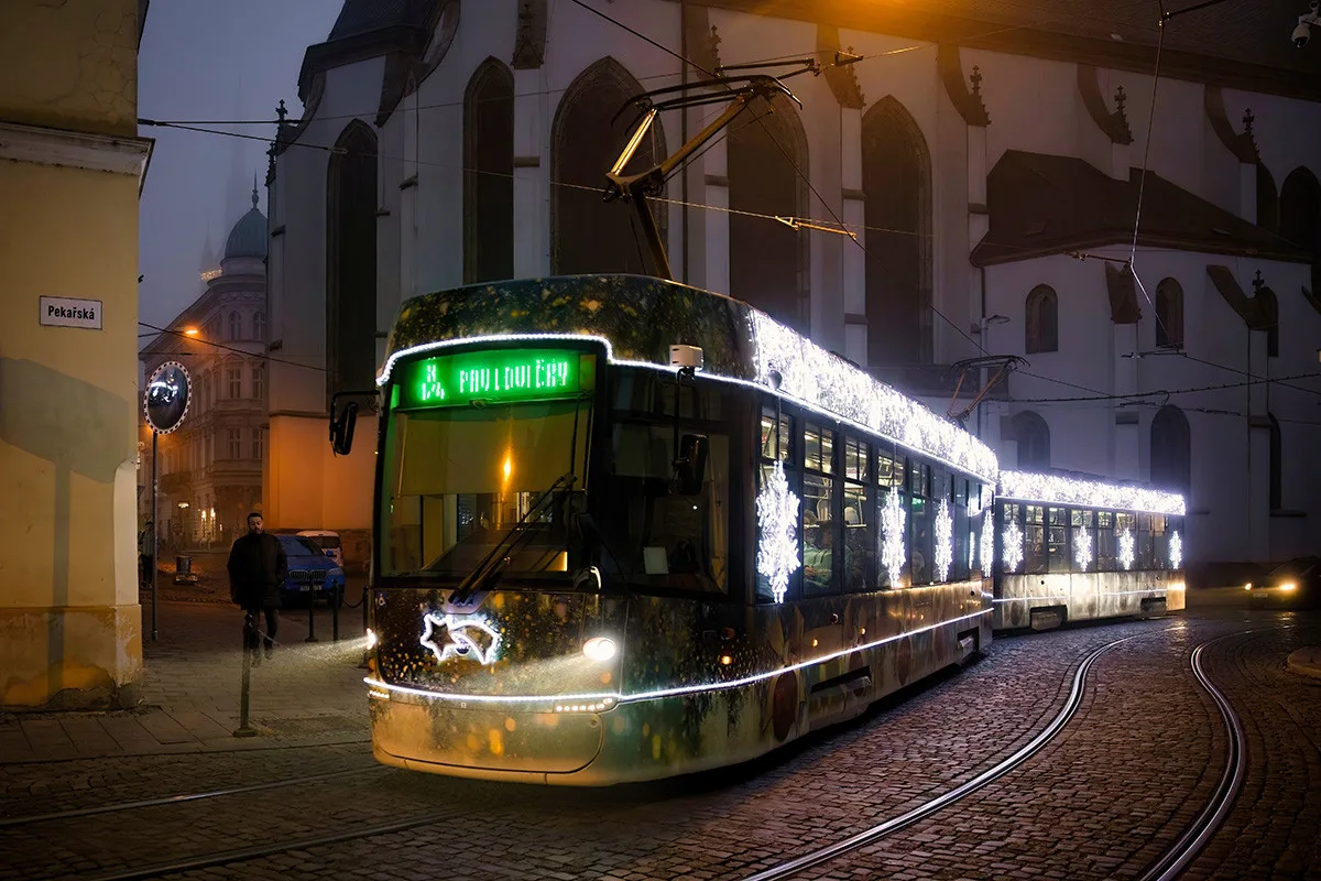 Vánoční tramvaj v Olomouci - ilustrační foto